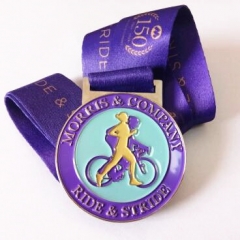 Double Sided Enamel Ride and Stride Medals and Ribbons