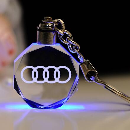 Promotional Audi Logo Crystal LED Key Ring Holder