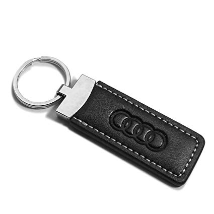 Audi Logo Genuine Leather Metal Keyrings