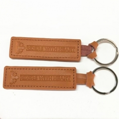 Custom Made Brown Genuine Leather Key Ring Holder