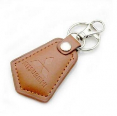 Light Brown Real Leather Keychains