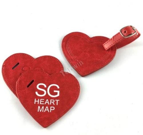 Étiquettes de sac en forme de coeur rouge personnalisées en gros