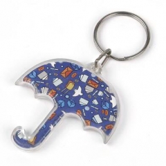 Porte-clés en acrylique de forme de parapluie imprimé par Logo personnalisé en vrac